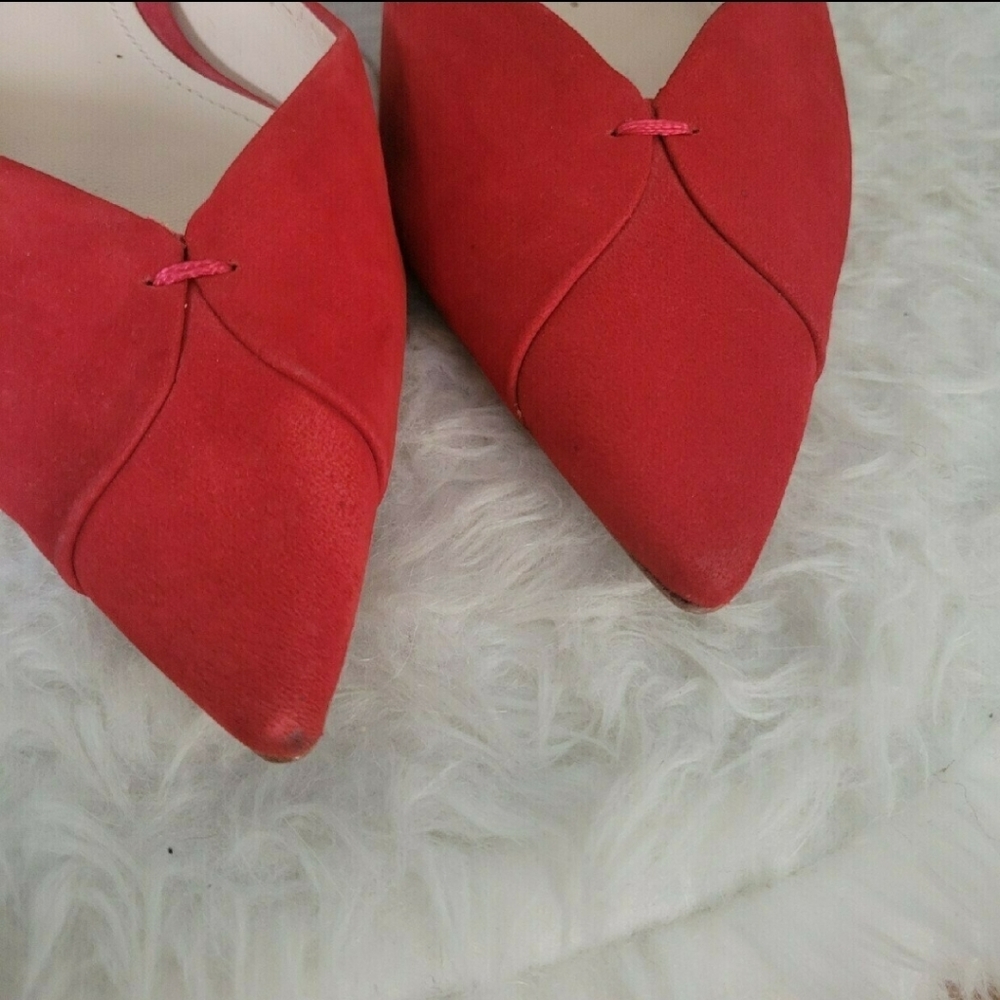 Suede Pointed Toe Flats - Picture 2 of 8